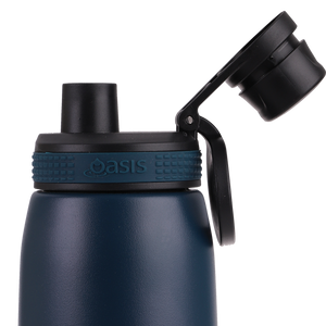 OASIS STAINLESS STEEL DOUBLE WALL INSULATED SPORTS BOTTLE W/ SCREW CAP 780ML - NAVY