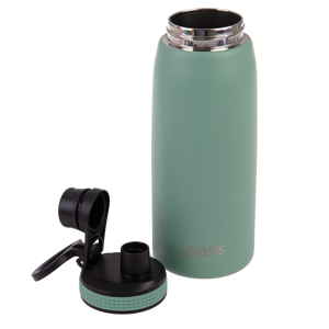 OASIS STAINLESS STEEL DOUBLE WALL INSULATED SPORTS BOTTLE W/ SCREW CAP 780ML -SAGE GREEN