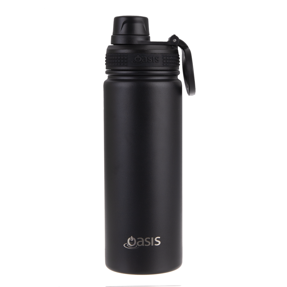 OASIS STAINLESS STEEL DOUBLE WALL INSULATED "CHALLENGER" SPORTS BOTTLE W/ SCREW CAP 550ML - Black