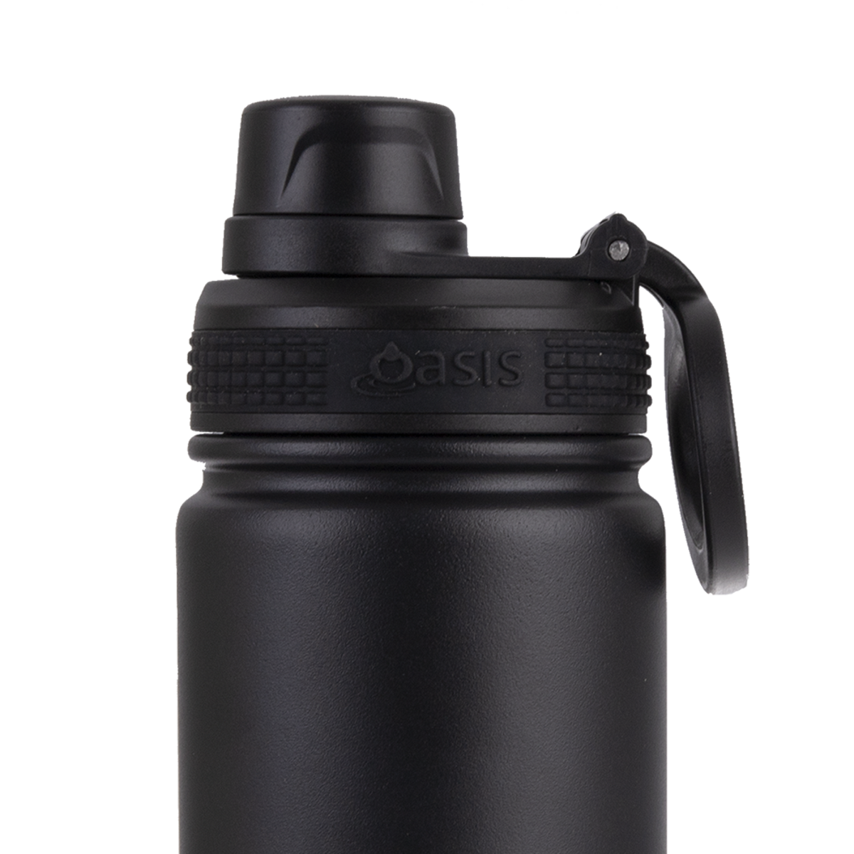OASIS STAINLESS STEEL DOUBLE WALL INSULATED "CHALLENGER" SPORTS BOTTLE W/ SCREW CAP 550ML - Black