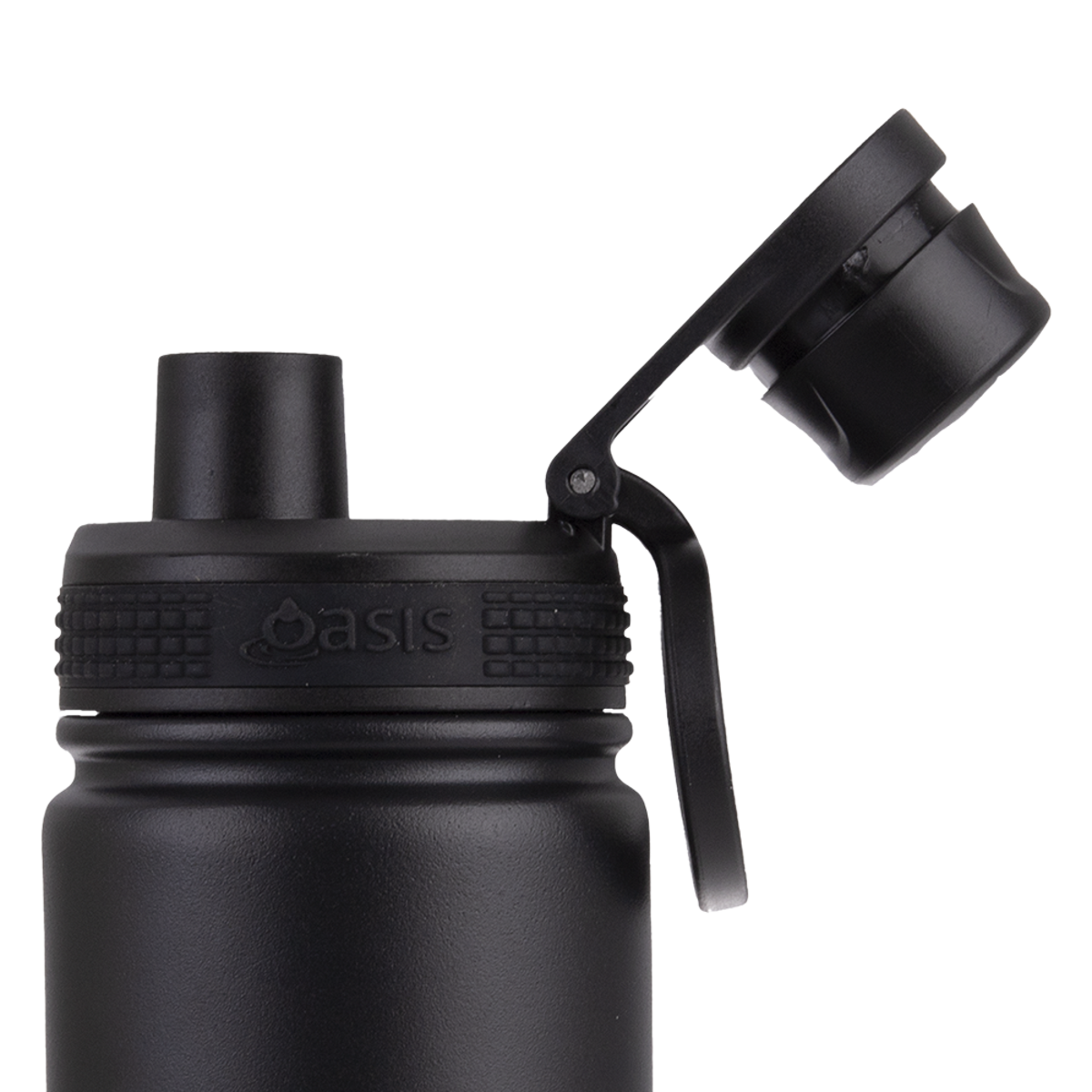 OASIS STAINLESS STEEL DOUBLE WALL INSULATED "CHALLENGER" SPORTS BOTTLE W/ SCREW CAP 550ML - Black