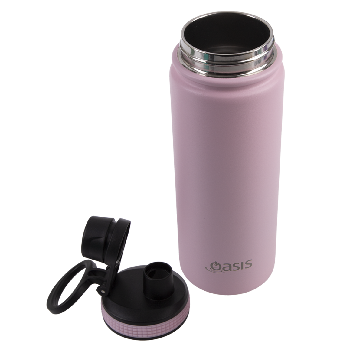 OASIS STAINLESS STEEL DOUBLE WALL INSULATED "CHALLENGER" SPORTS BOTTLE W/ SCREW CAP 550ML - Carnation