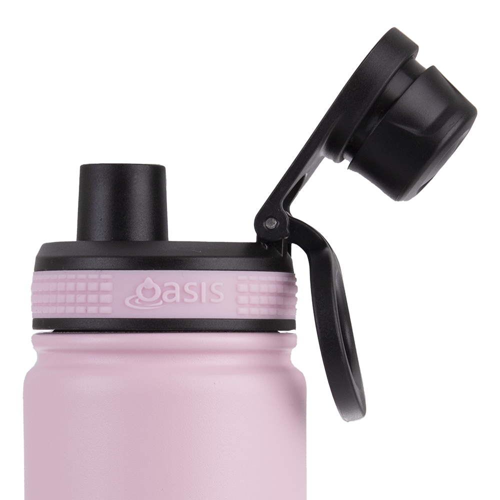OASIS STAINLESS STEEL DOUBLE WALL INSULATED "CHALLENGER" SPORTS BOTTLE W/ SCREW CAP 550ML - Carnation