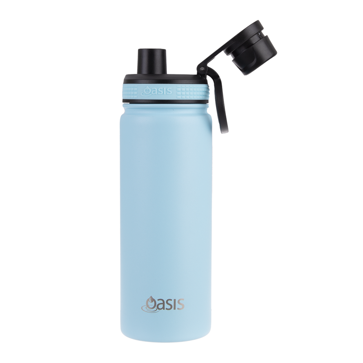 OASIS STAINLESS STEEL DOUBLE WALL INSULATED "CHALLENGER" SPORTS BOTTLE W/ SCREW CAP 550ML - Island Blue