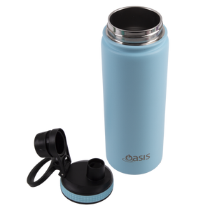 OASIS STAINLESS STEEL DOUBLE WALL INSULATED "CHALLENGER" SPORTS BOTTLE W/ SCREW CAP 550ML - Island Blue