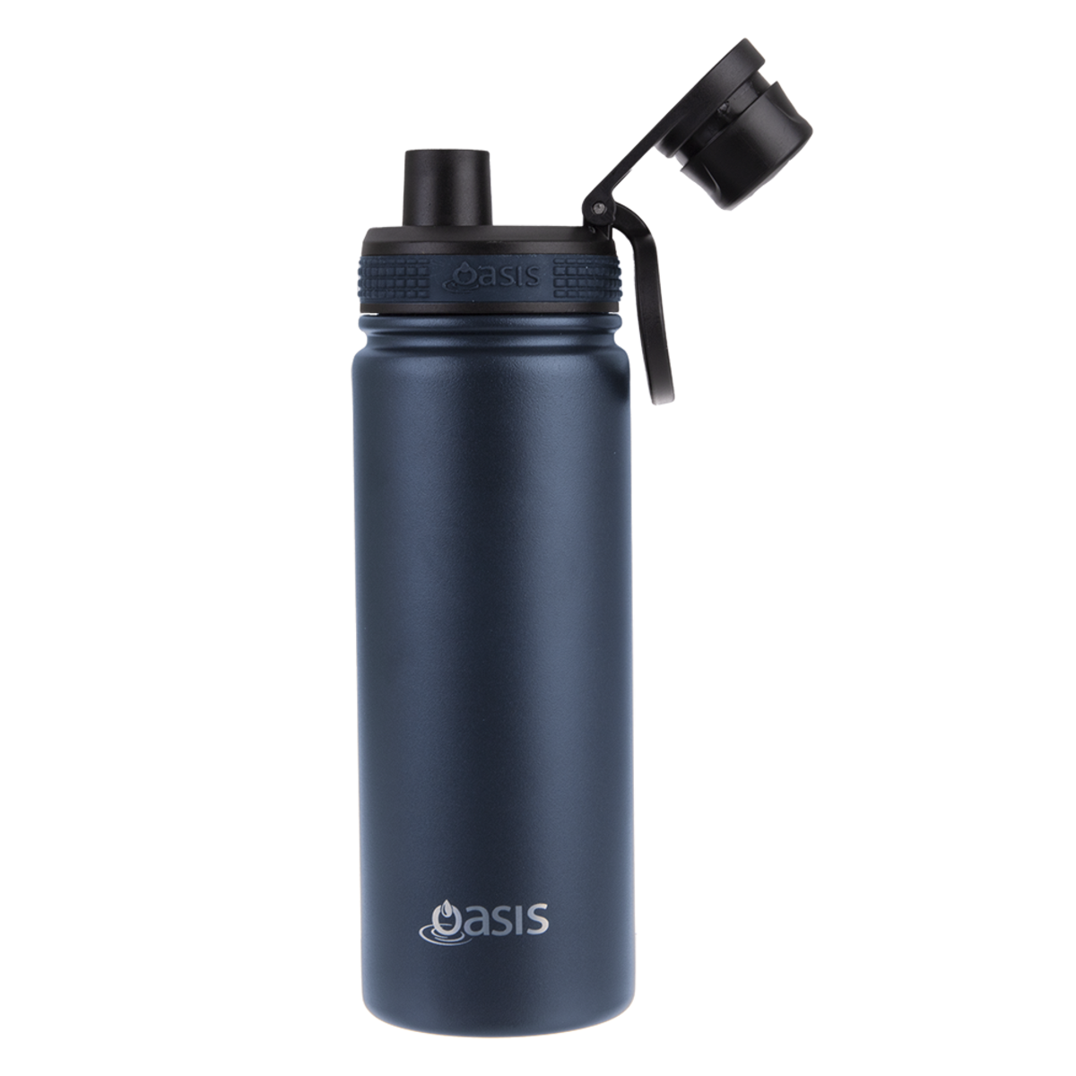 OASIS STAINLESS STEEL DOUBLE WALL INSULATED &quot;CHALLENGER&quot; SPORTS BOTTLE W/ SCREW CAP 550ML - Navy