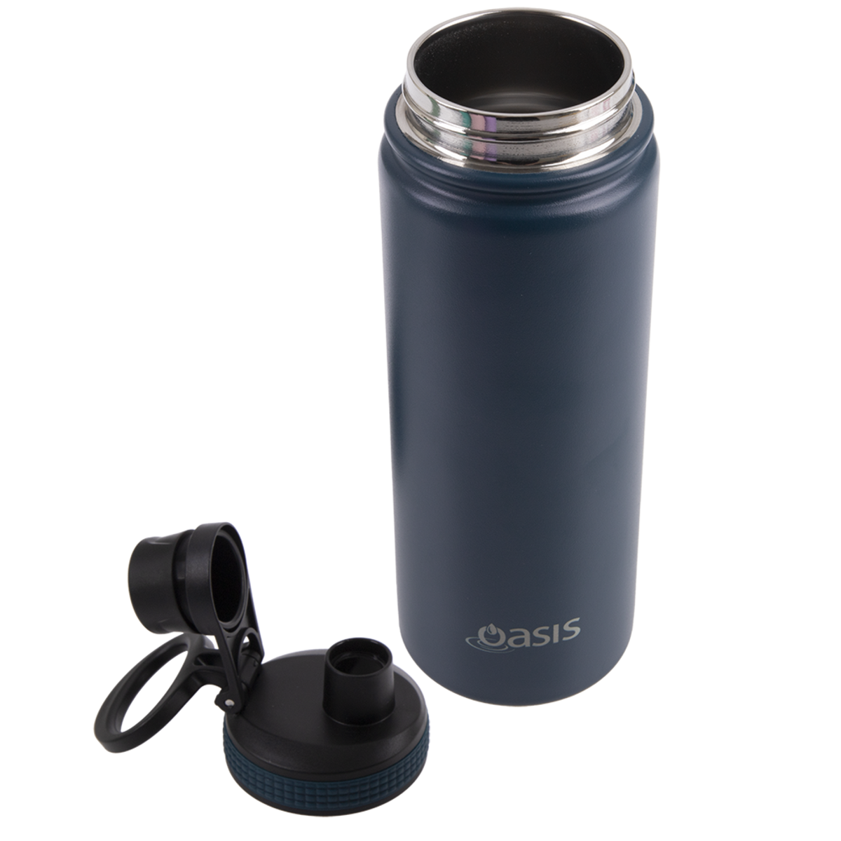 OASIS STAINLESS STEEL DOUBLE WALL INSULATED &quot;CHALLENGER&quot; SPORTS BOTTLE W/ SCREW CAP 550ML - Navy