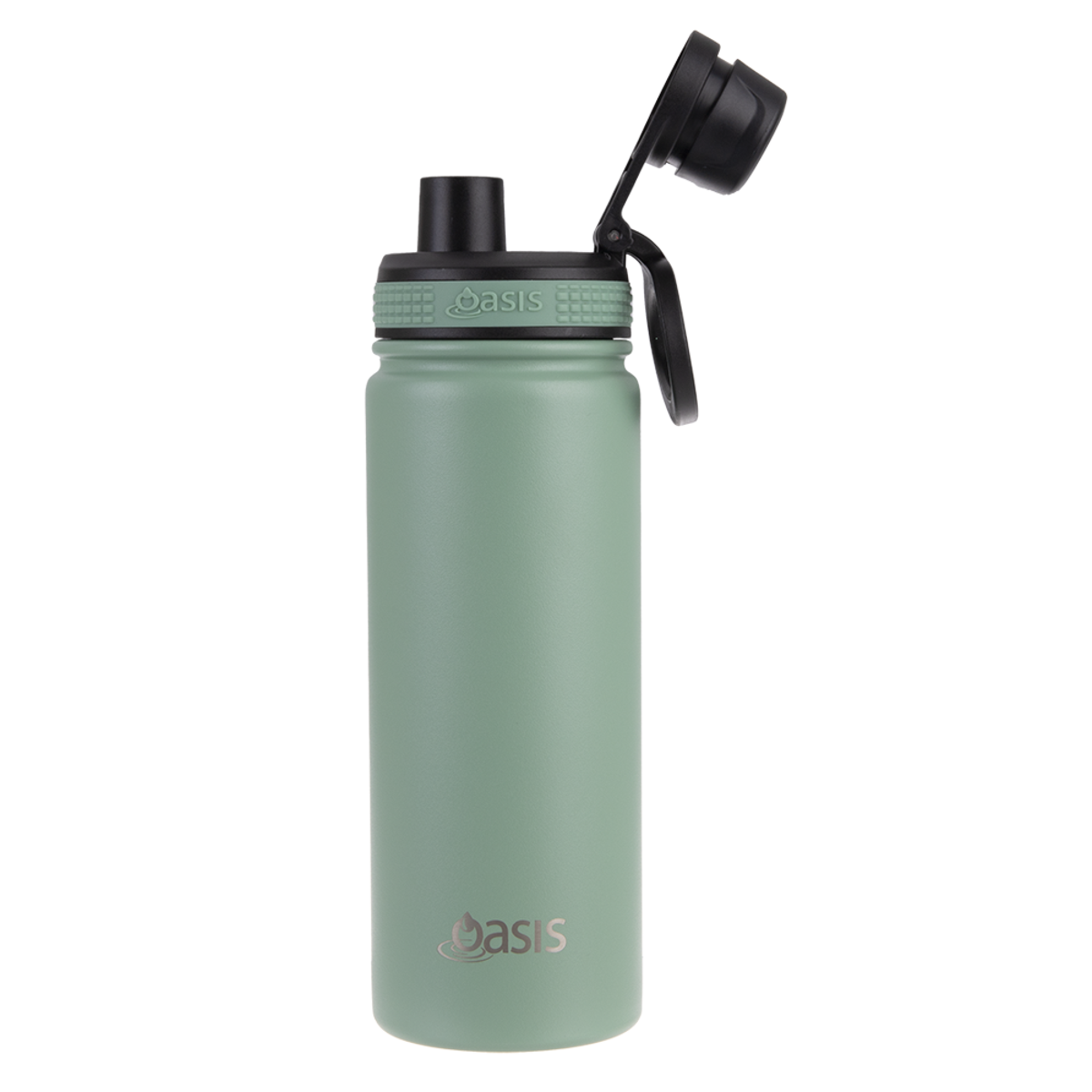 OASIS STAINLESS STEEL DOUBLE WALL INSULATED "CHALLENGER" SPORTS BOTTLE W/ SCREW CAP 550ML - Sage Green
