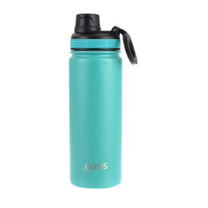 OASIS STAINLESS STEEL DOUBLE WALL INSULATED "CHALLENGER" SPORTS BOTTLE W/ SCREW CAP 550ML - TURQUOISE