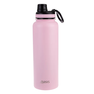 OASIS STAINLESS STEEL DOUBLE WALL INSULATED "CHALLENGER" SPORTS BOTTLE W/ SCREW CAP 1.1L - CARNATION