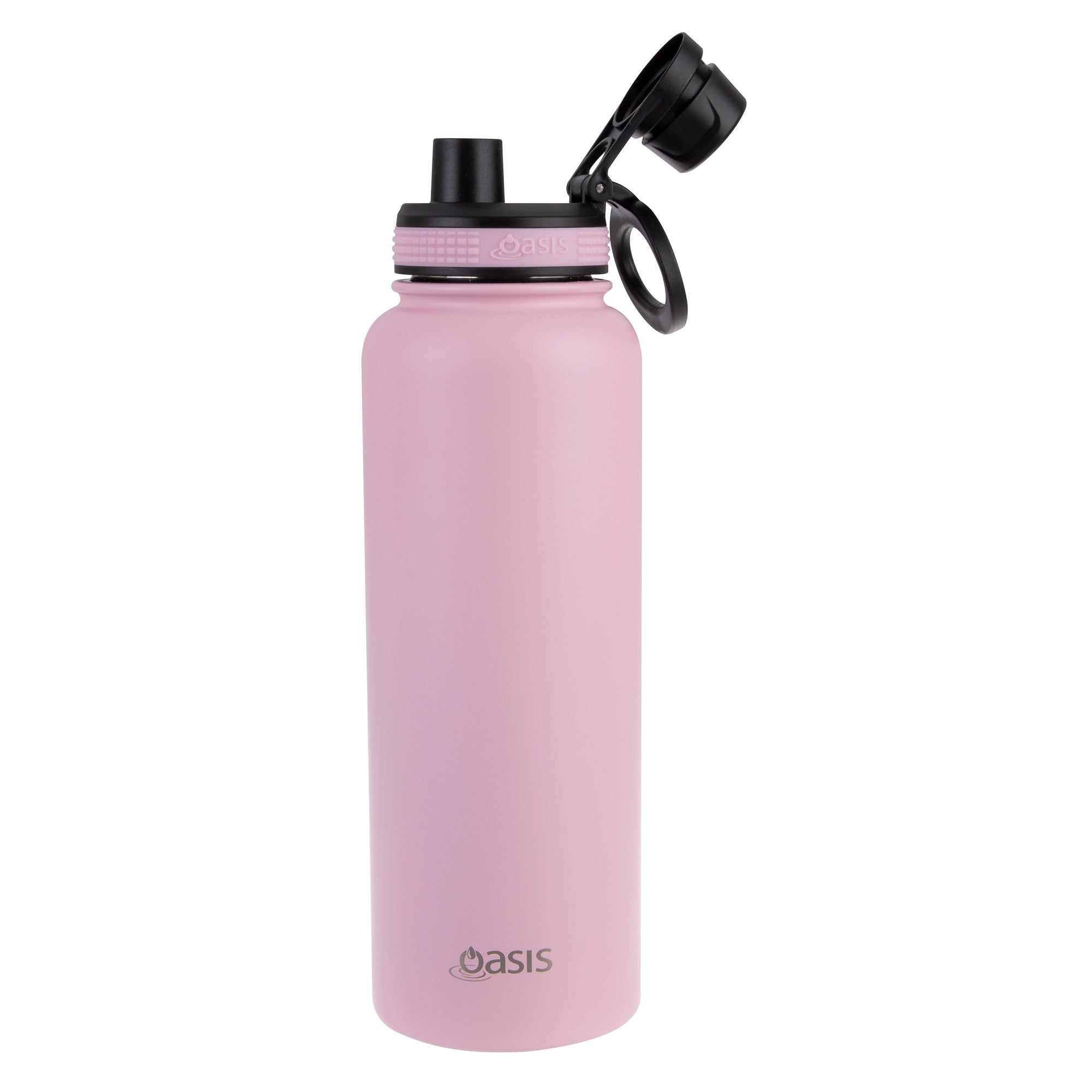 OASIS STAINLESS STEEL DOUBLE WALL INSULATED "CHALLENGER" SPORTS BOTTLE W/ SCREW CAP 1.1L - CARNATION