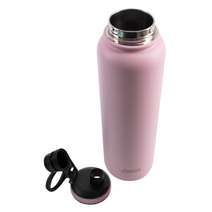 OASIS STAINLESS STEEL DOUBLE WALL INSULATED "CHALLENGER" SPORTS BOTTLE W/ SCREW CAP 1.1L - CARNATION