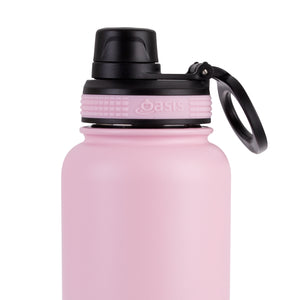 OASIS STAINLESS STEEL DOUBLE WALL INSULATED "CHALLENGER" SPORTS BOTTLE W/ SCREW CAP 1.1L - CARNATION