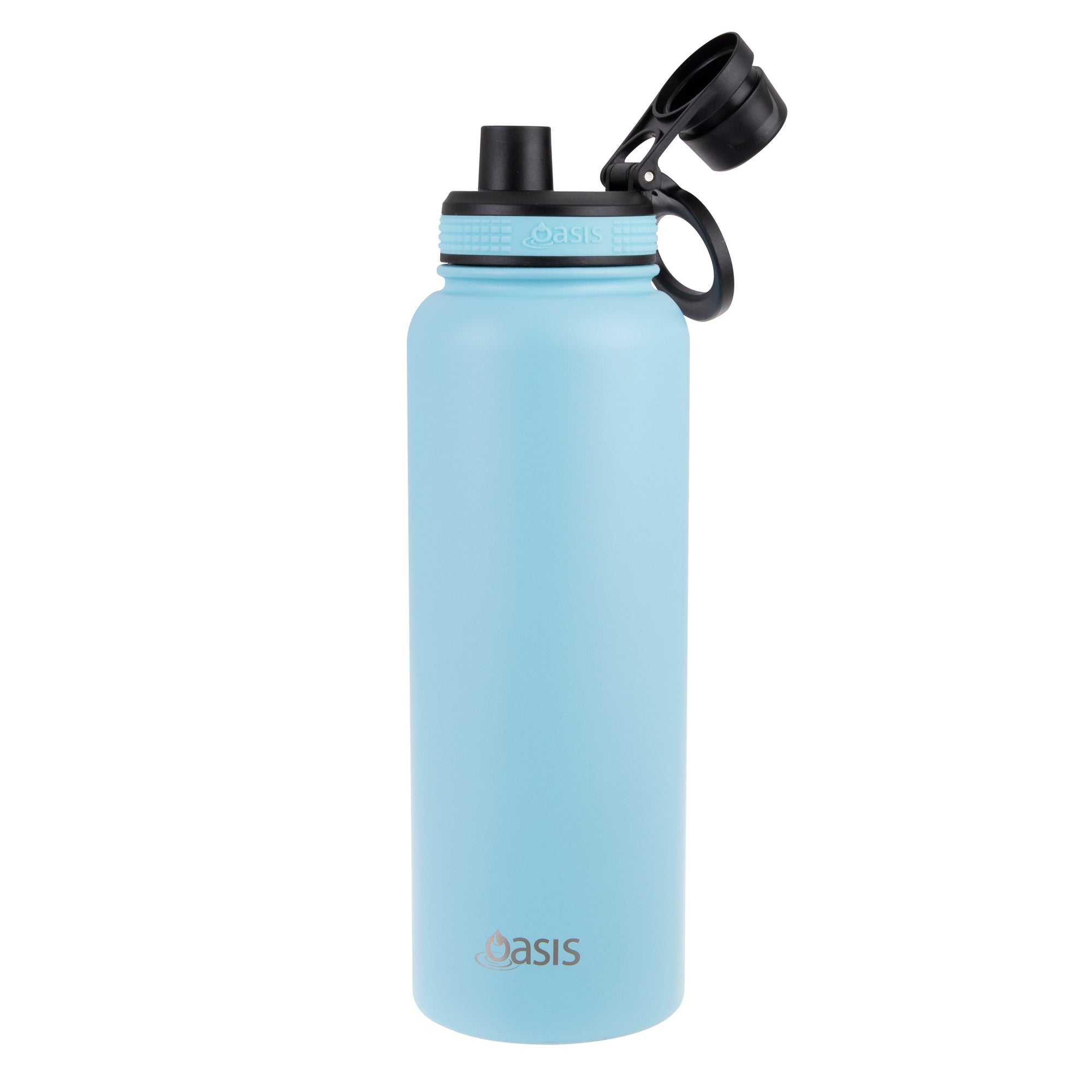 OASIS STAINLESS STEEL DOUBLE WALL INSULATED "CHALLENGER" SPORTS BOTTLE W/ SCREW CAP 1.1L - ISLAND BLUE