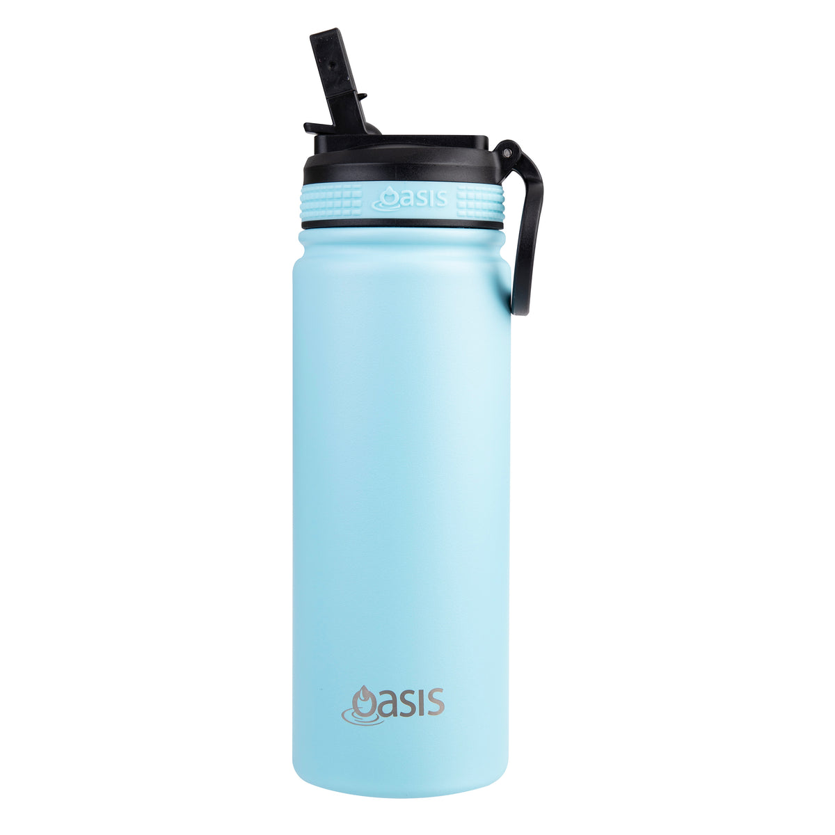 OASIS STAINLESS STEEL DOUBLE WALL INSULATED &quot;CHALLENGER&quot; SPORTS BOTTLE W/ SIPPER STRAW 550ML - Island Blue