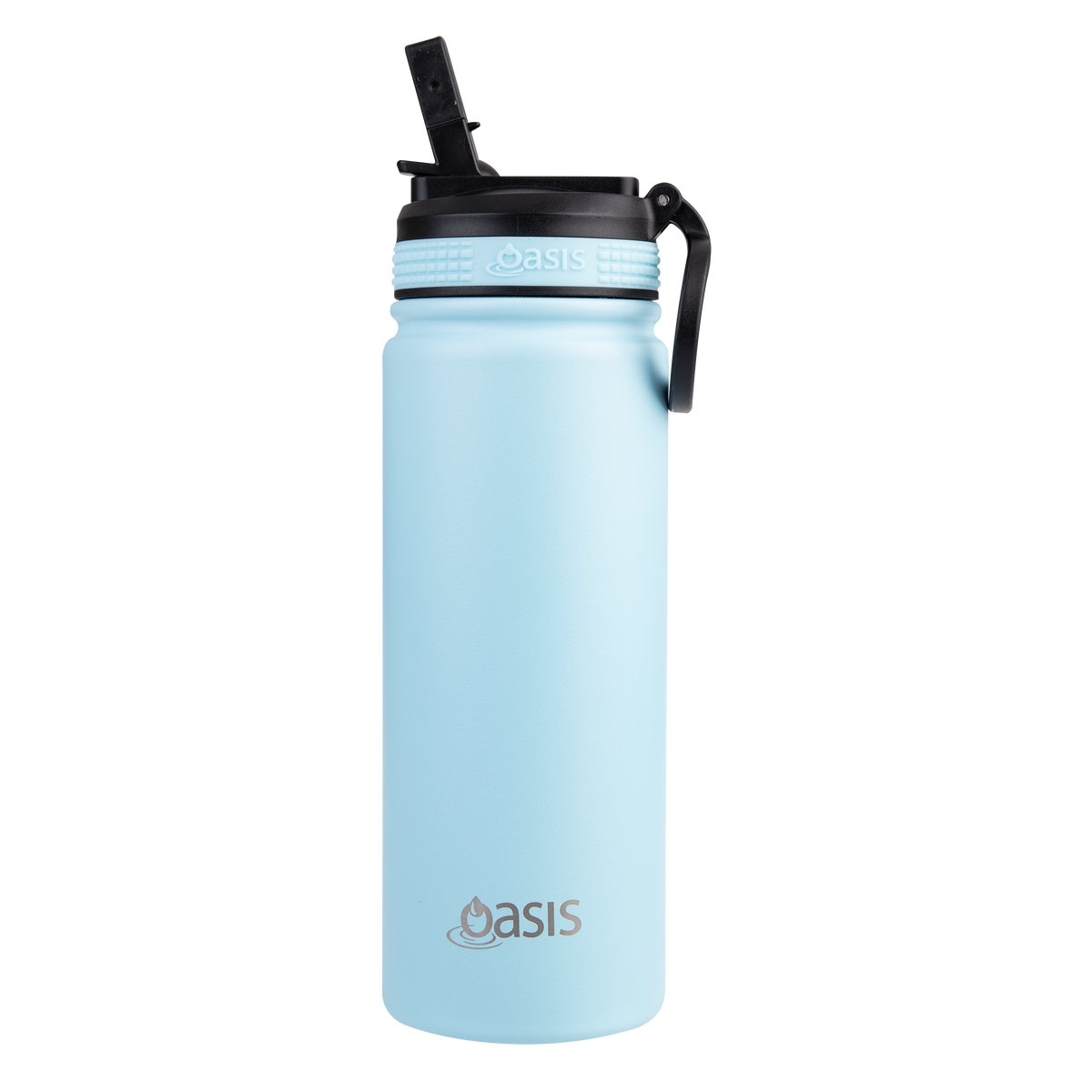 OASIS STAINLESS STEEL DOUBLE WALL INSULATED &quot;CHALLENGER&quot; SPORTS BOTTLE W/ SIPPER STRAW 550ML - Island Blue