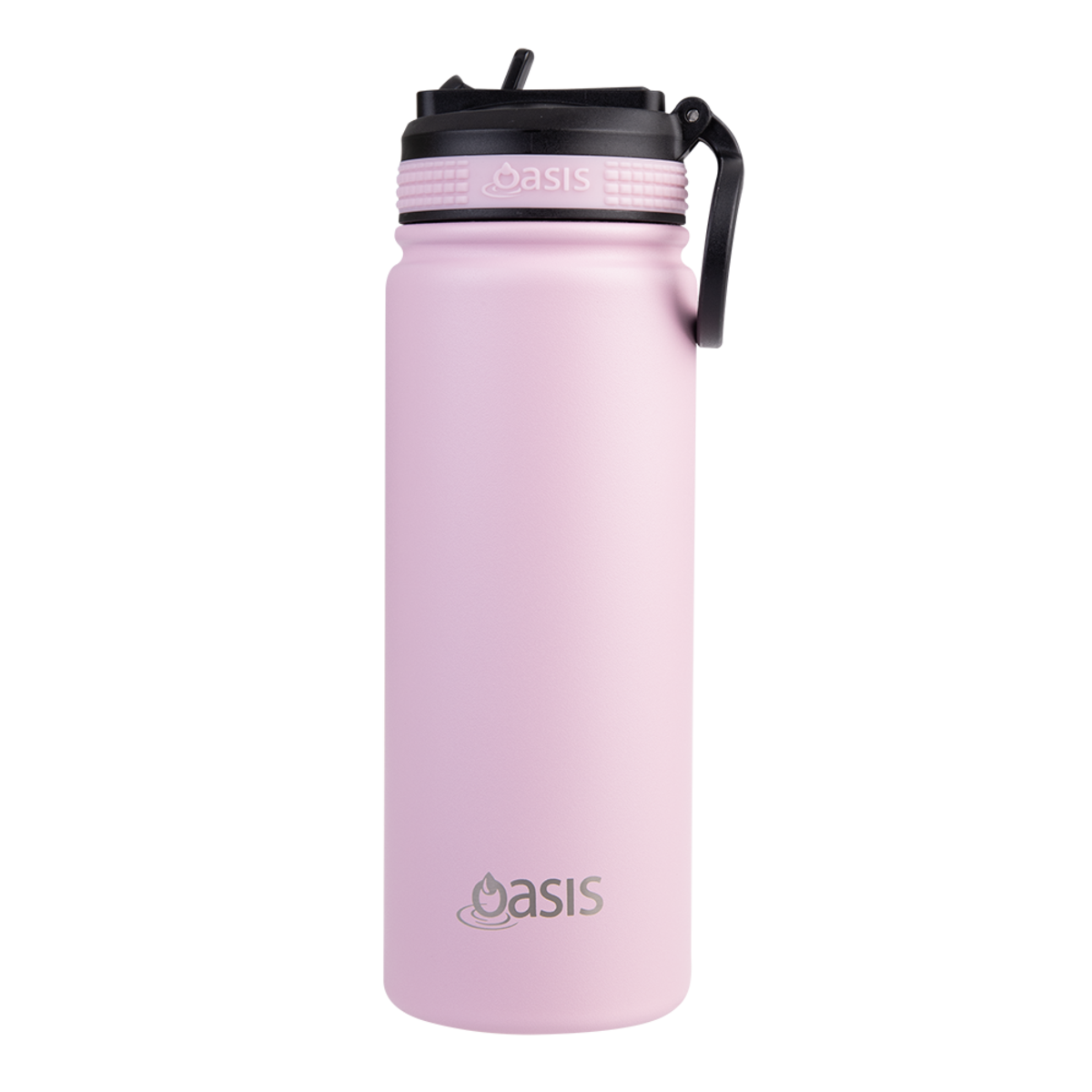 OASIS STAINLESS STEEL DOUBLE WALL INSULATED "CHALLENGER" SPORTS BOTTLE W/ SIPPER STRAW 550ML - Carnation