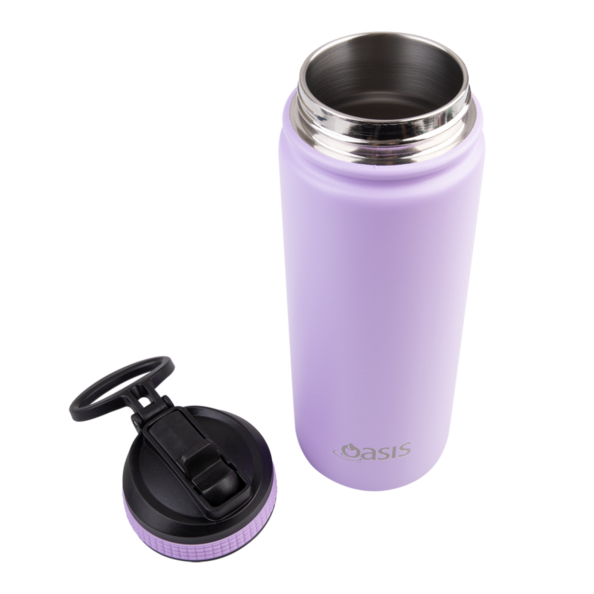 OASIS STAINLESS STEEL DOUBLE WALL INSULATED "CHALLENGER" SPORTS BOTTLE W/ SIPPER STRAW 550ML - Lavender