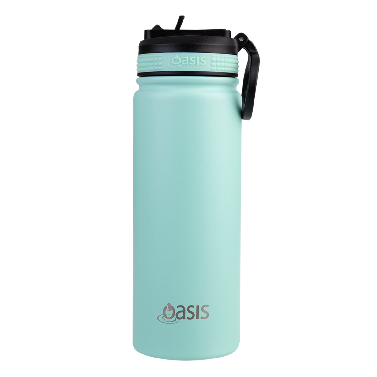 OASIS STAINLESS STEEL DOUBLE WALL INSULATED &quot;CHALLENGER&quot; SPORTS BOTTLE W/ SIPPER STRAW 550ML - Mint