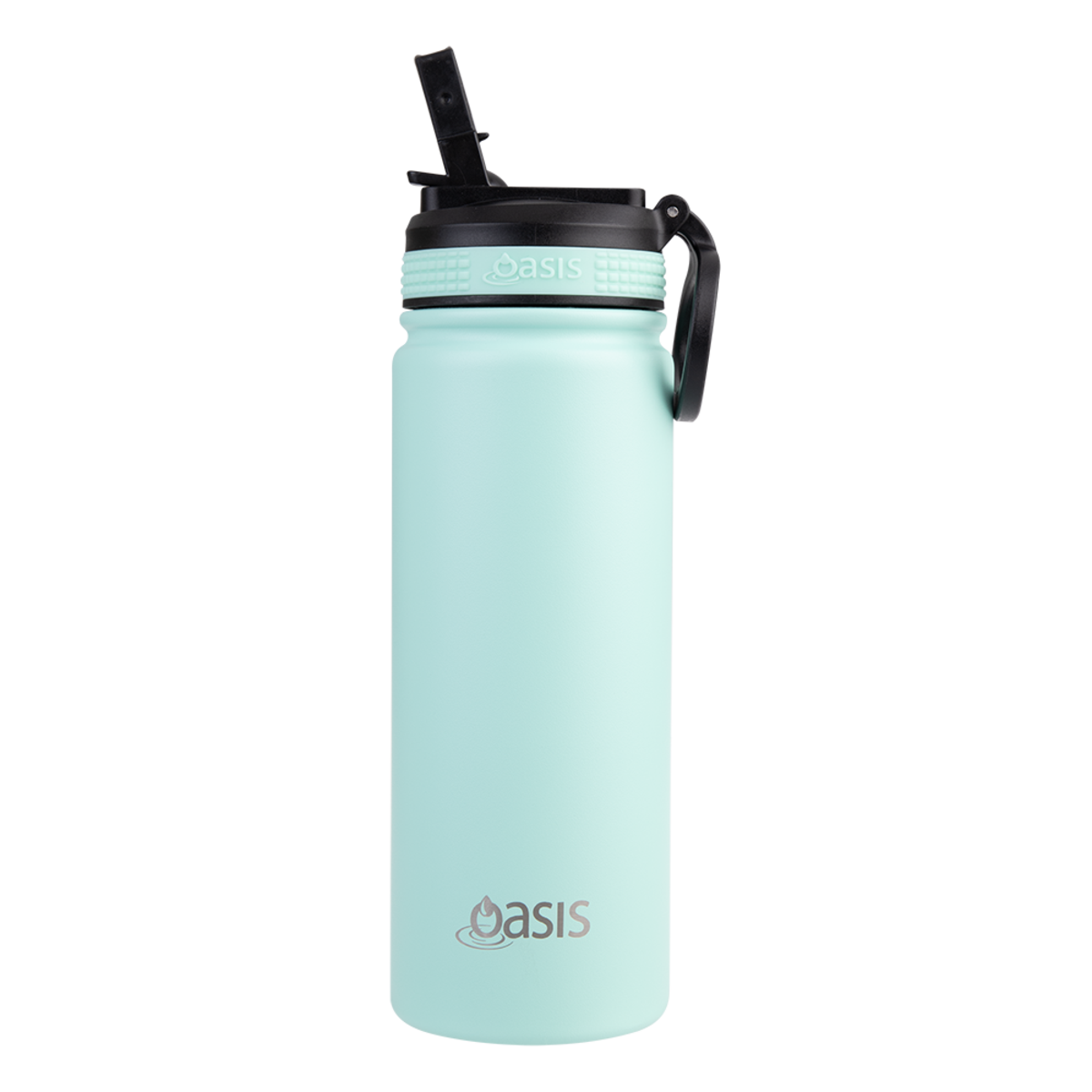 OASIS STAINLESS STEEL DOUBLE WALL INSULATED &quot;CHALLENGER&quot; SPORTS BOTTLE W/ SIPPER STRAW 550ML - Mint