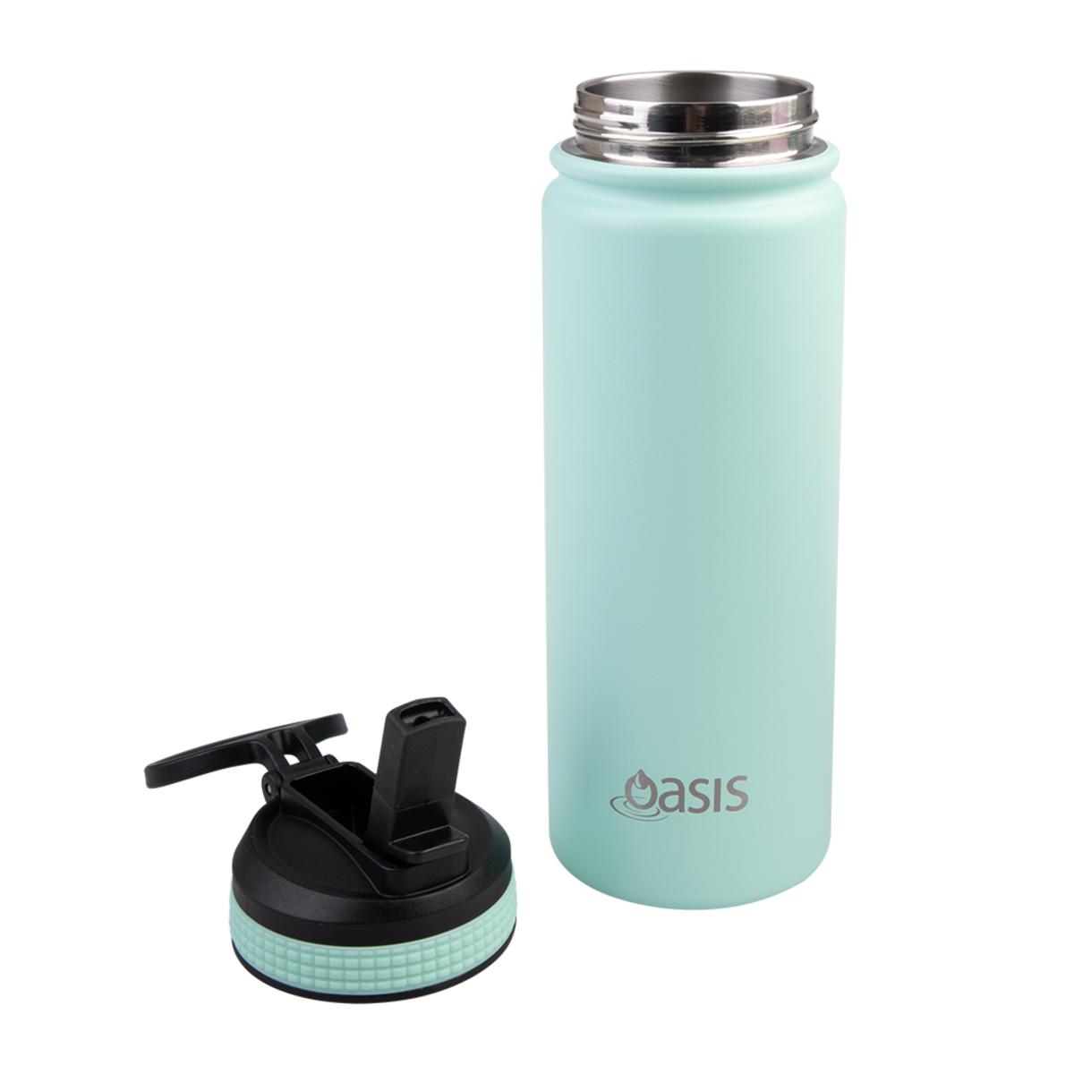 OASIS STAINLESS STEEL DOUBLE WALL INSULATED "CHALLENGER" SPORTS BOTTLE W/ SIPPER STRAW 550ML - Mint