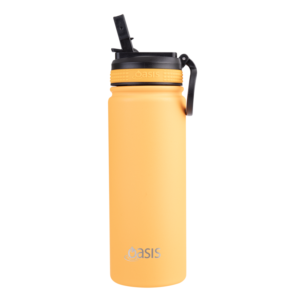 OASIS STAINLESS STEEL DOUBLE WALL INSULATED &quot;CHALLENGER&quot; SPORTS BOTTLE W/ SIPPER STRAW 550ML - Neon Orange