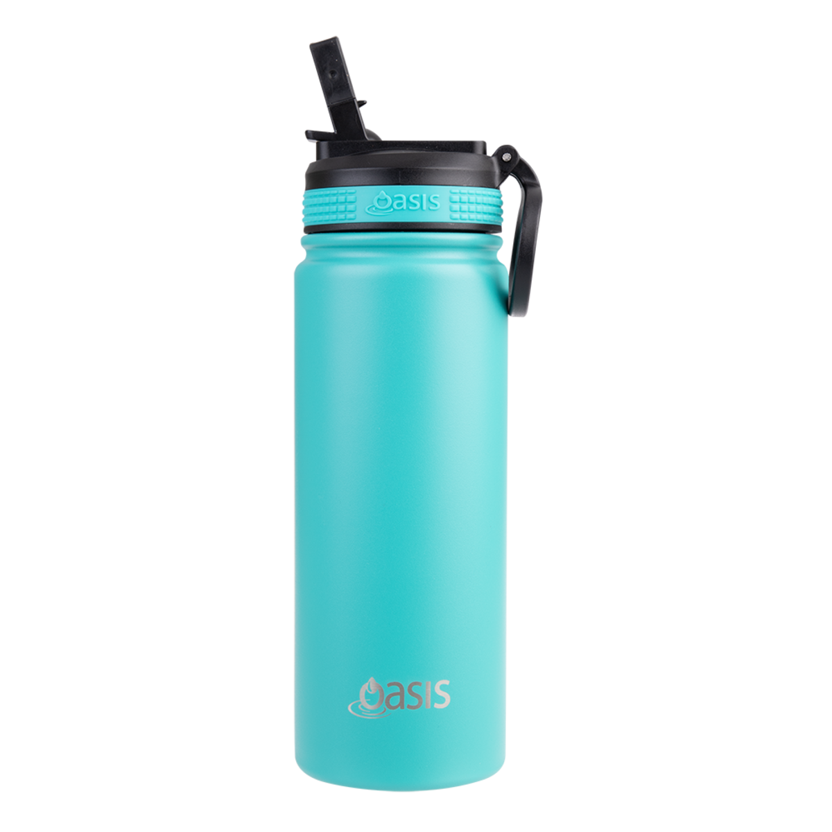 OASIS STAINLESS STEEL DOUBLE WALL INSULATED "CHALLENGER" SPORTS BOTTLE WITH SIPPER STRAW 550ML  TURQUOISE