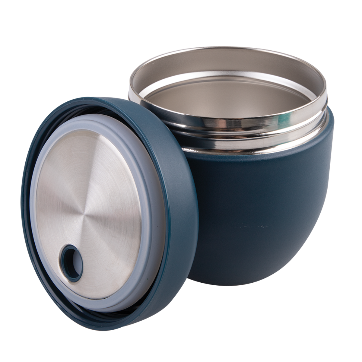 OASIS STAINLESS STEEL DOUBLE WALL INSULATED FOOD POD 470ML - NAVY