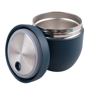 OASIS STAINLESS STEEL DOUBLE WALL INSULATED FOOD POD 470ML - NAVY