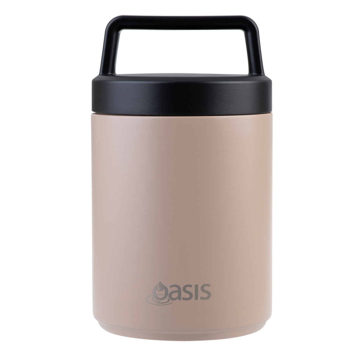 OASIS STAINLESS STEEL DOUBLE WALL INSULATED FOOD FLASK W/ HANDLE 480ML - Latte