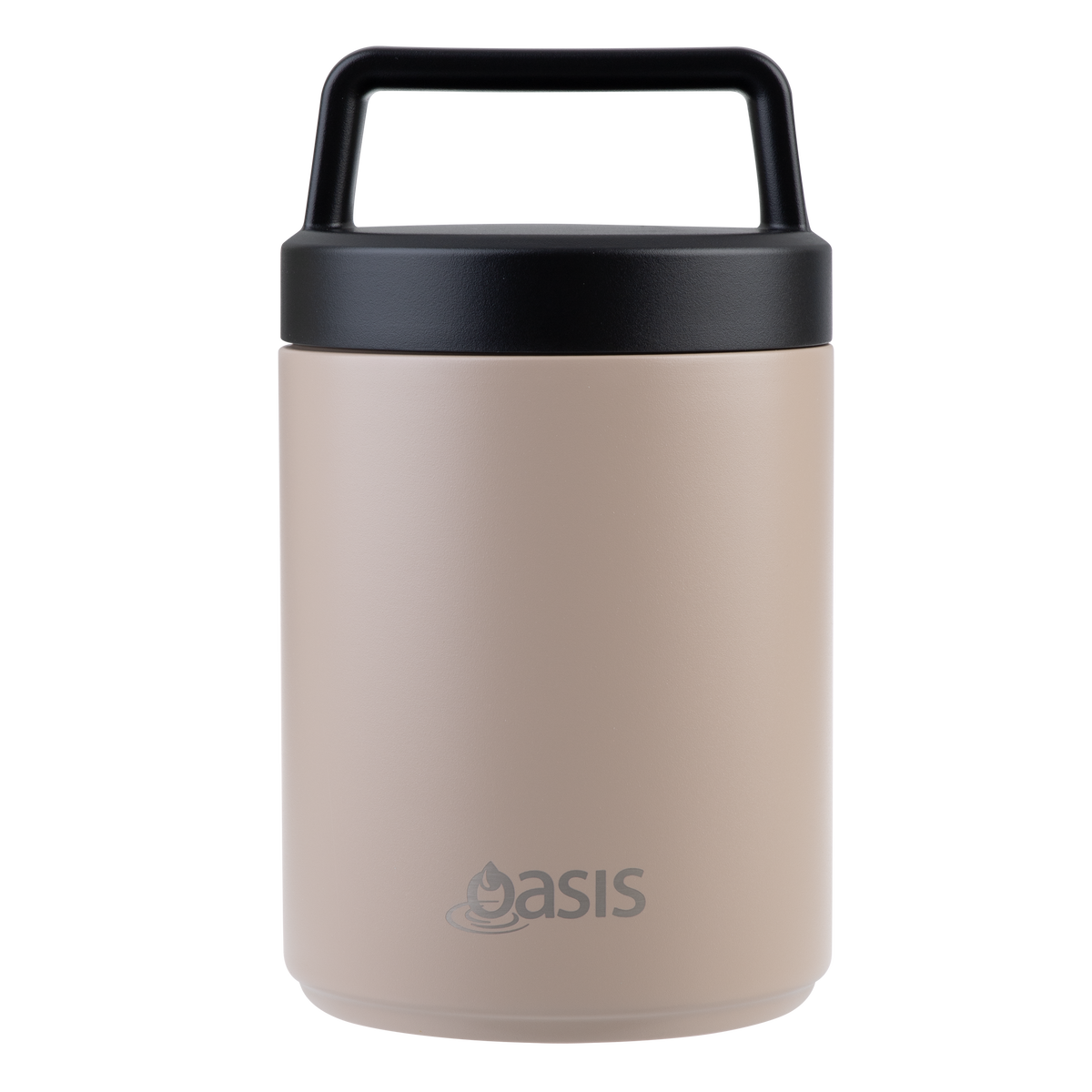 OASIS STAINLESS STEEL DOUBLE WALL INSULATED FOOD FLASK W/ HANDLE 480ML - Latte