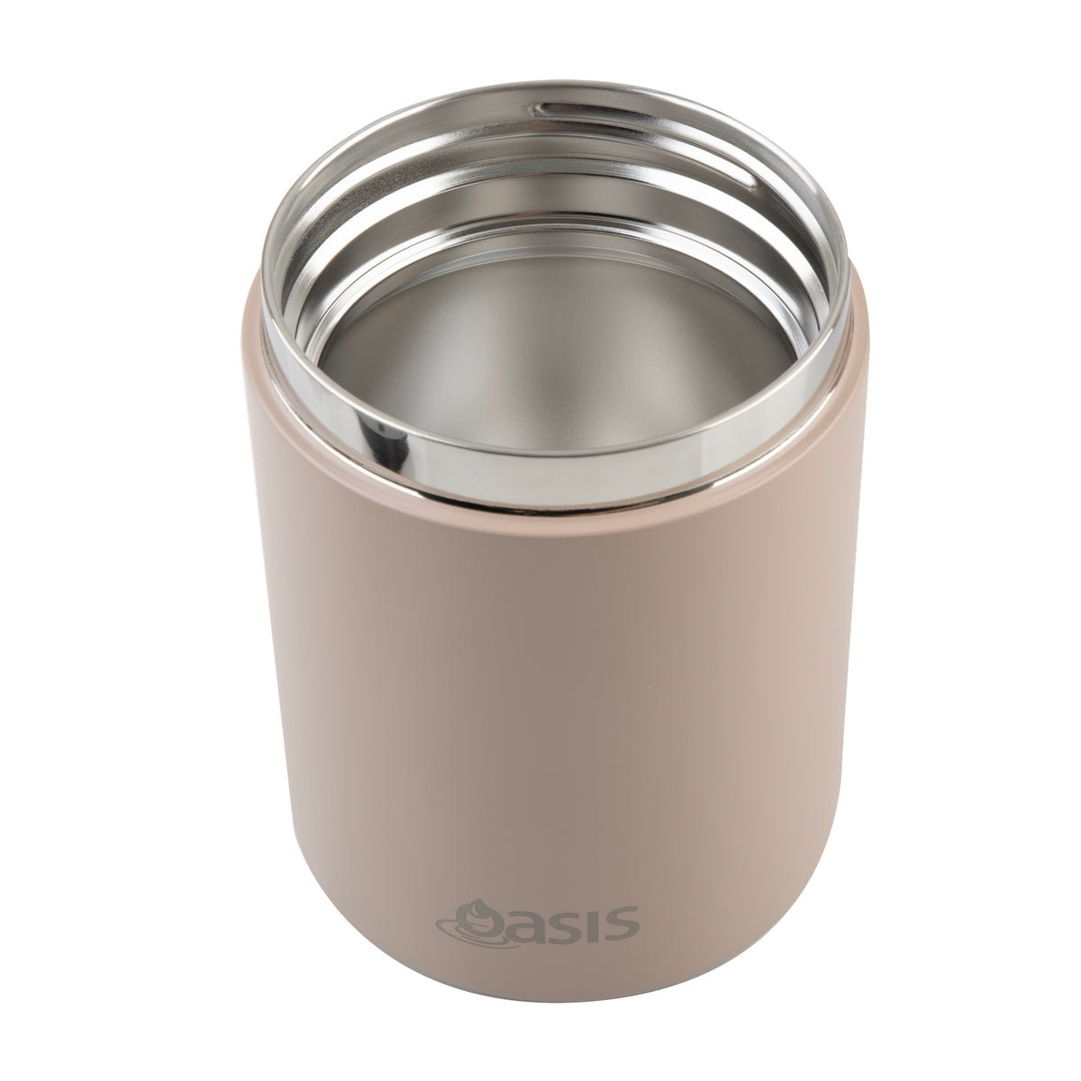 OASIS STAINLESS STEEL DOUBLE WALL INSULATED FOOD FLASK W/ HANDLE 480ML - Latte