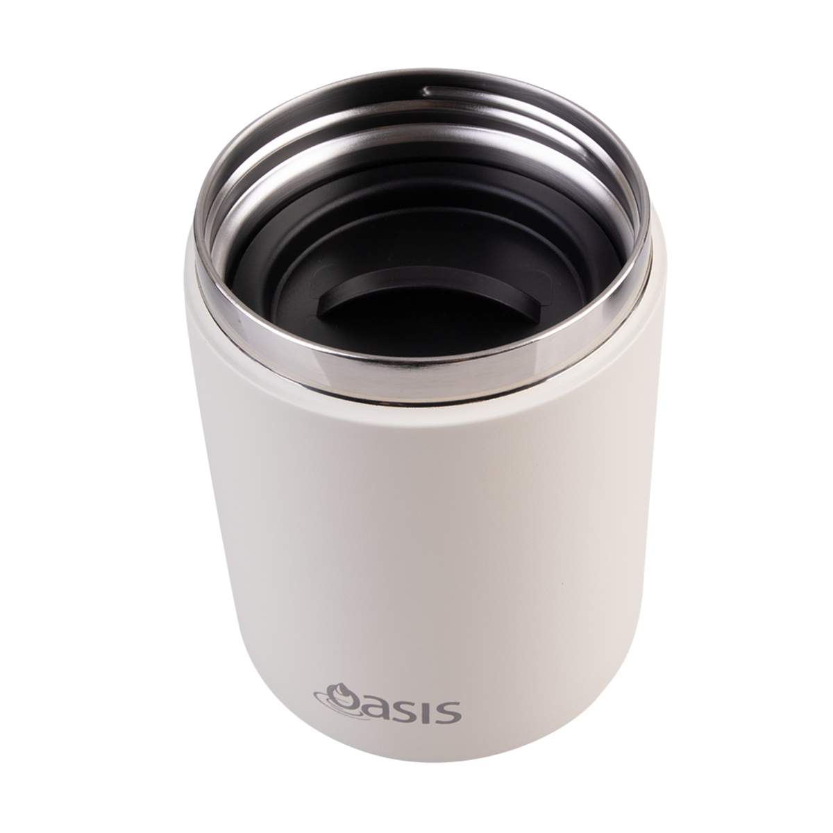 OASIS STAINLESS STEEL DOUBLE WALL INSULATED FOOD FLASK W/ HANDLE 480ML - ALABASTER