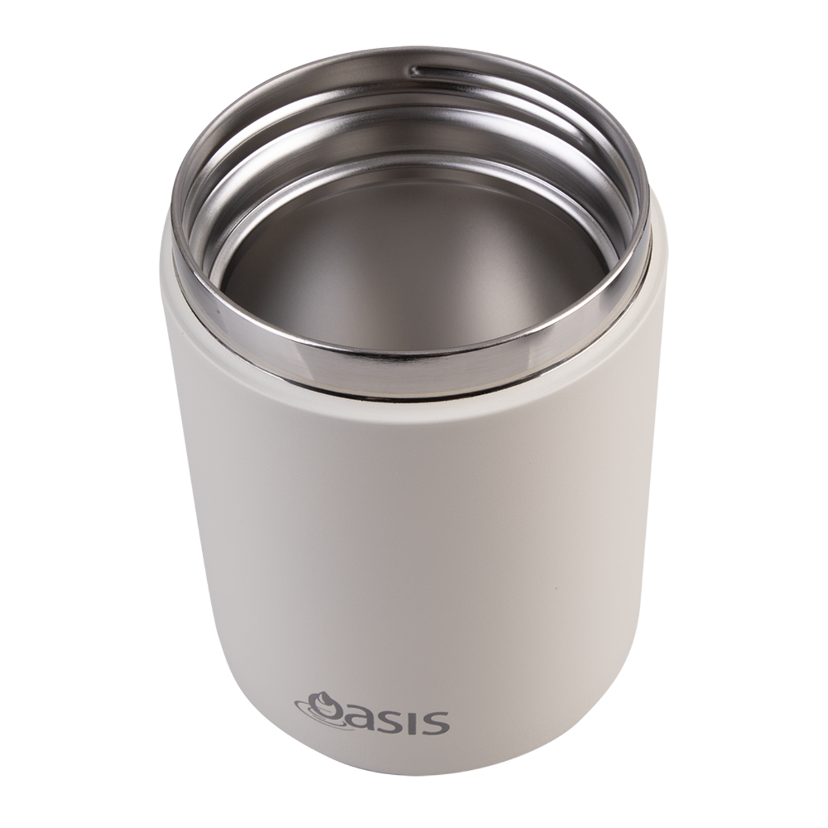 OASIS STAINLESS STEEL DOUBLE WALL INSULATED FOOD FLASK W/ HANDLE 480ML - ALABASTER