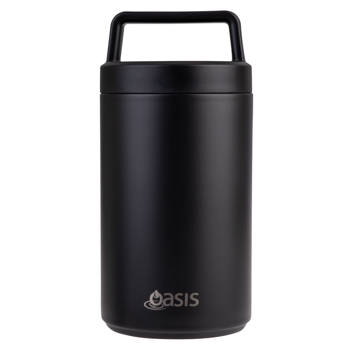 OASIS STAINLESS STEEL DOUBLE WALL INSULATED FOOD FLASK W/ HANDLE 700ML - BLACK