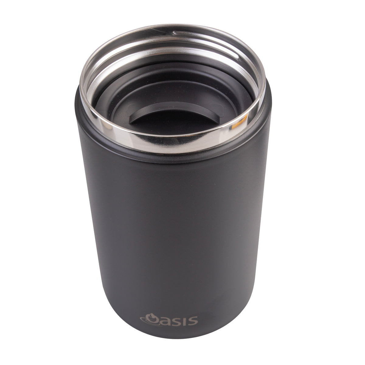 OASIS STAINLESS STEEL DOUBLE WALL INSULATED FOOD FLASK W/ HANDLE 700ML - BLACK
