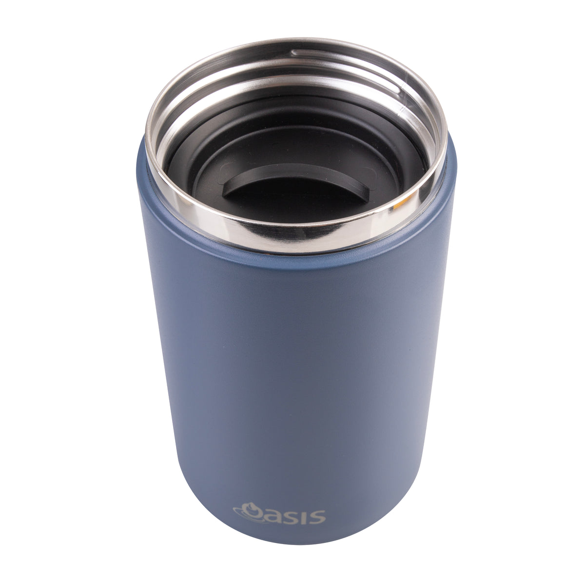 OASIS STAINLESS STEEL DOUBLE WALL INSULATED FOOD FLASK W/ HANDLE 700ML - INDIGO