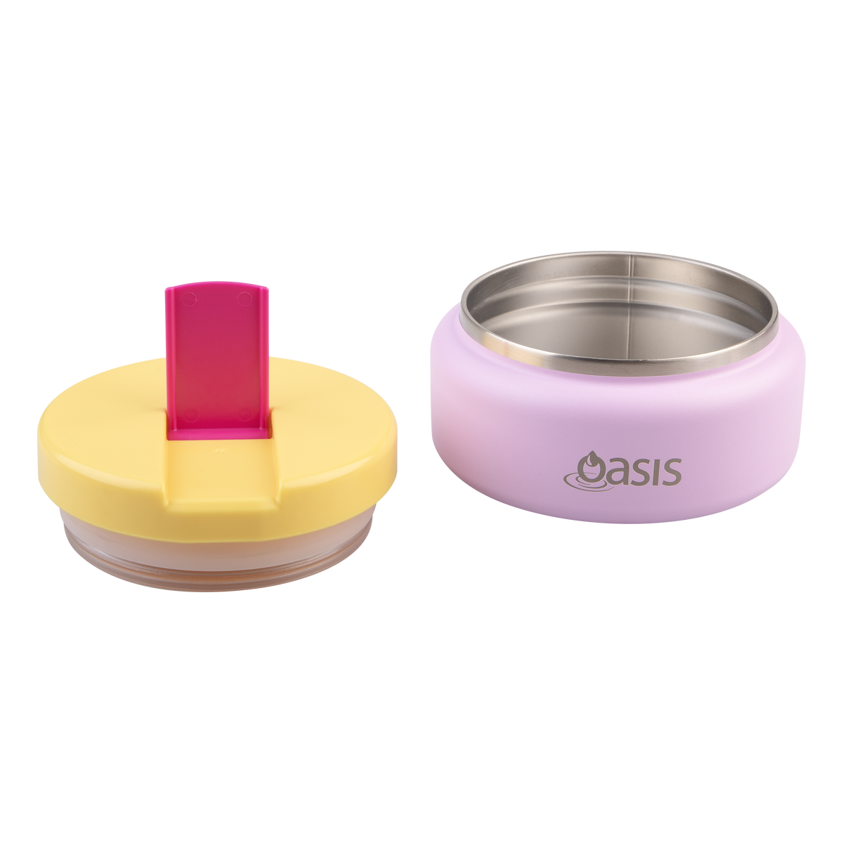OASIS STAINLESS STEEL DOUBLE WALL INSULATED FOOD FLASK W/ QUICK RELEASE LID - Mini Food Jar -  BUBBLEGUM PINK