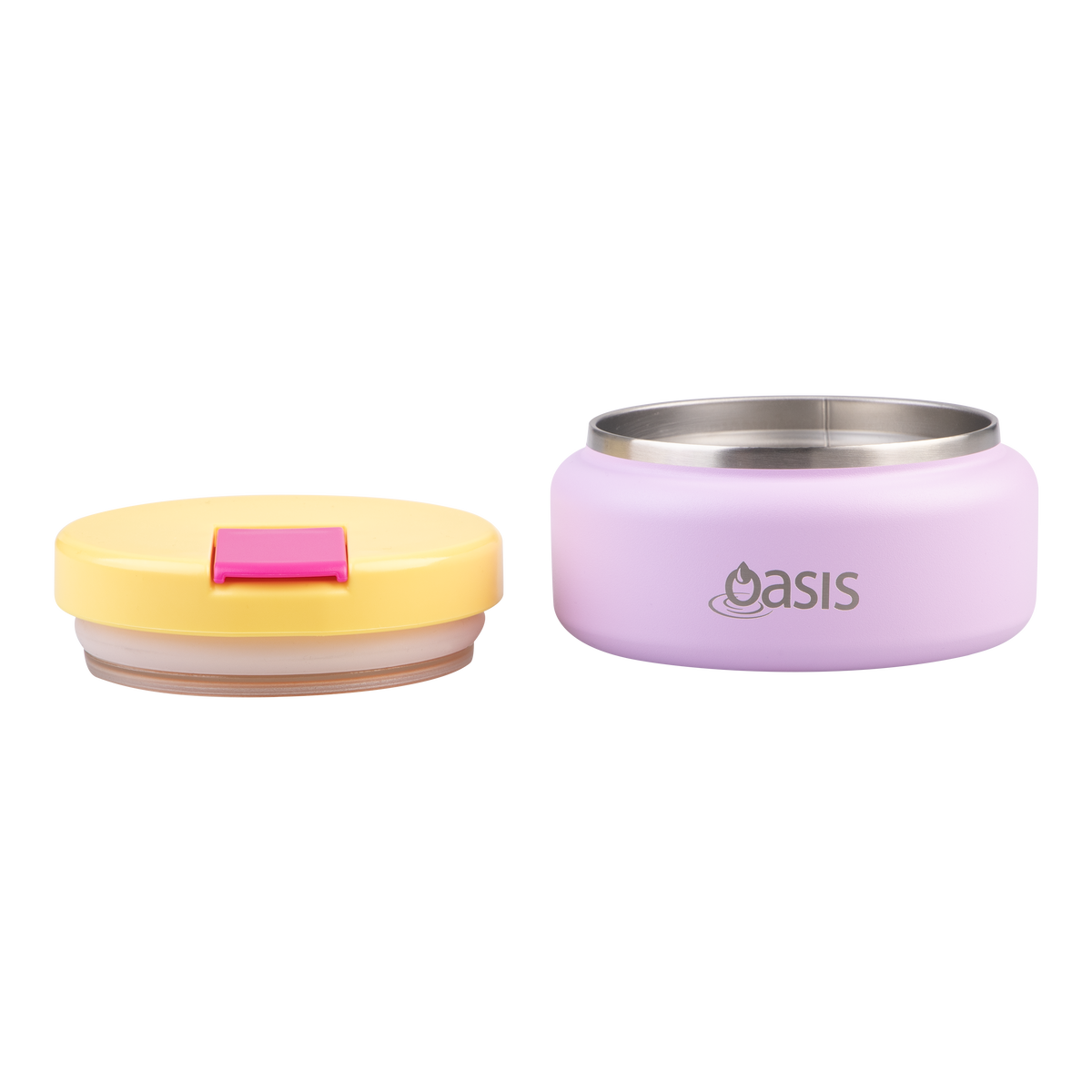 OASIS STAINLESS STEEL DOUBLE WALL INSULATED FOOD FLASK W/ QUICK RELEASE LID - Mini Food Jar -  BUBBLEGUM PINK