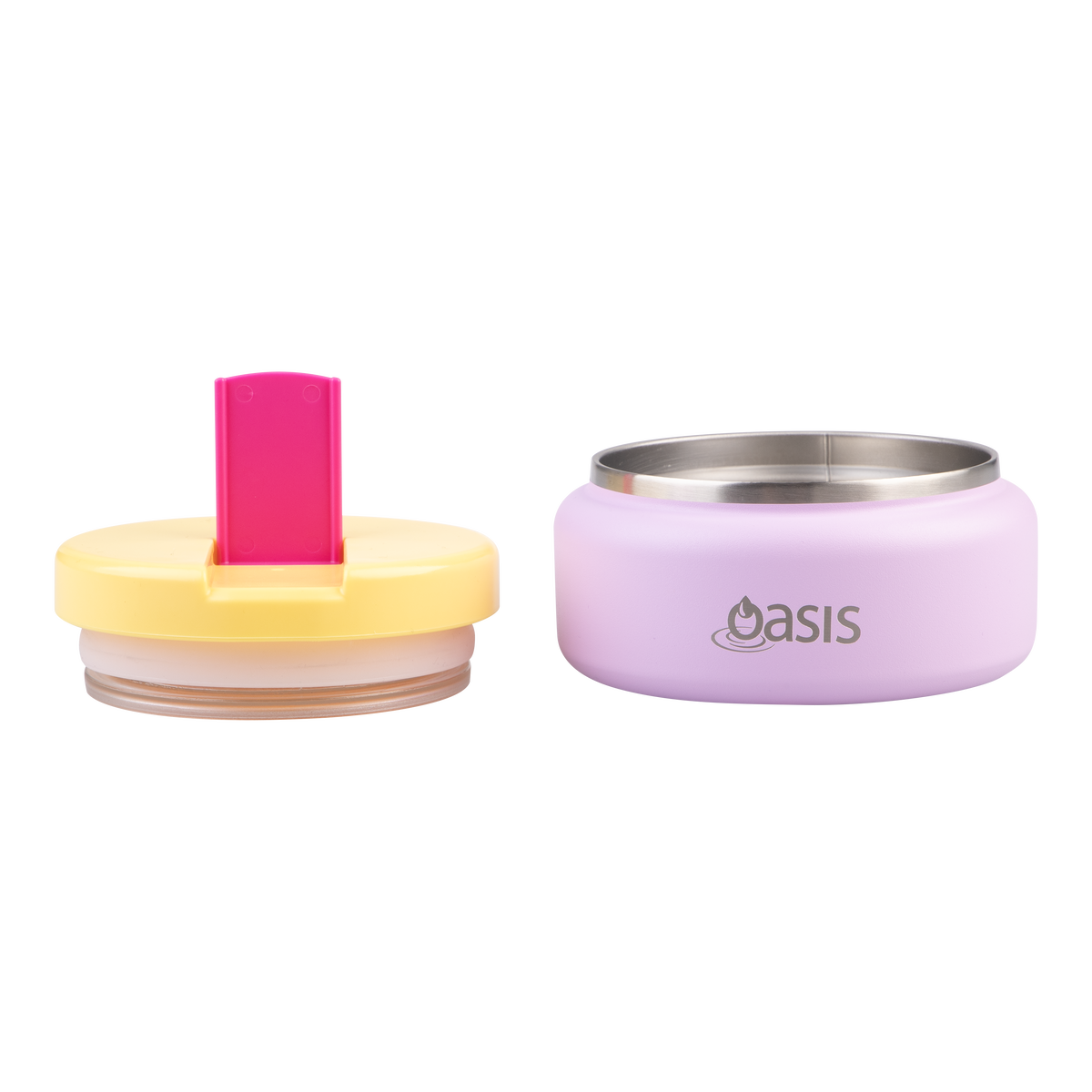 OASIS STAINLESS STEEL DOUBLE WALL INSULATED FOOD FLASK W/ QUICK RELEASE LID - Mini Food Jar -  BUBBLEGUM PINK