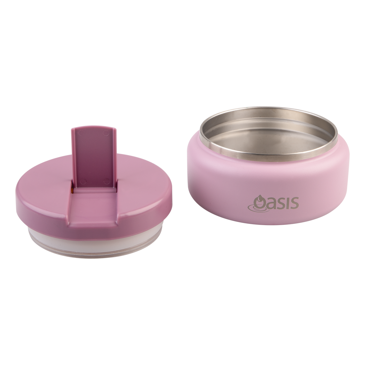OASIS STAINLESS STEEL DOUBLE WALL INSULATED FOOD FLASK W/ QUICK RELEASE LID - Mini Food Jar -  BLUSH