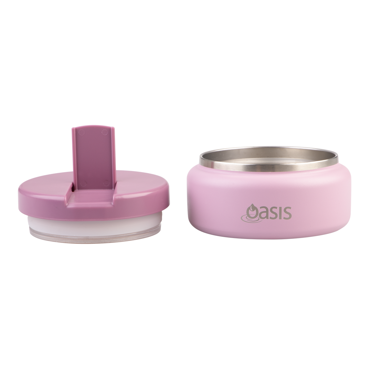 OASIS STAINLESS STEEL DOUBLE WALL INSULATED FOOD FLASK W/ QUICK RELEASE LID - Mini Food Jar -  BLUSH