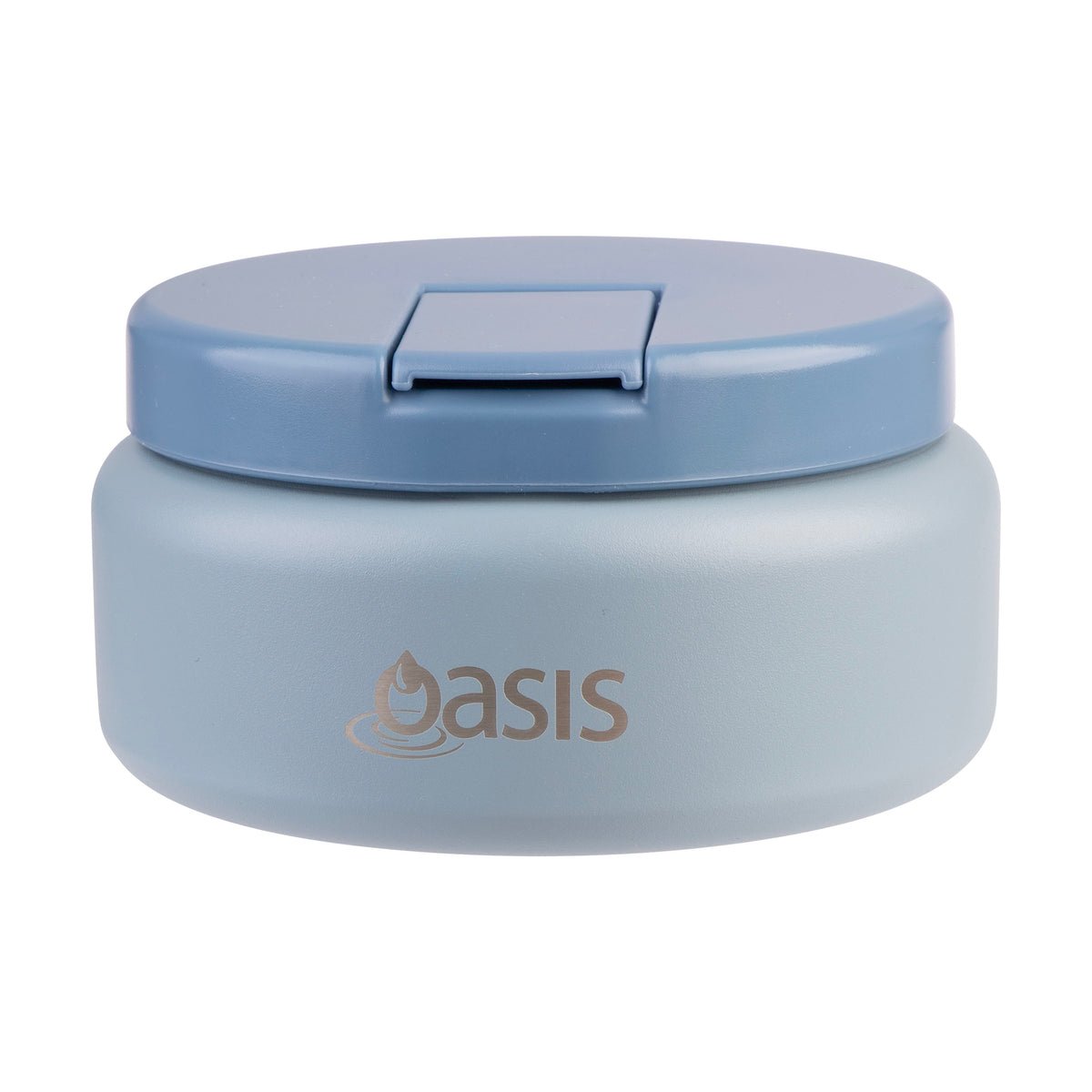 OASIS STAINLESS STEEL DOUBLE WALL INSULATED FOOD FLASK W/ QUICK RELEASE LID - Mini Food Jar -  HAZY BLUE