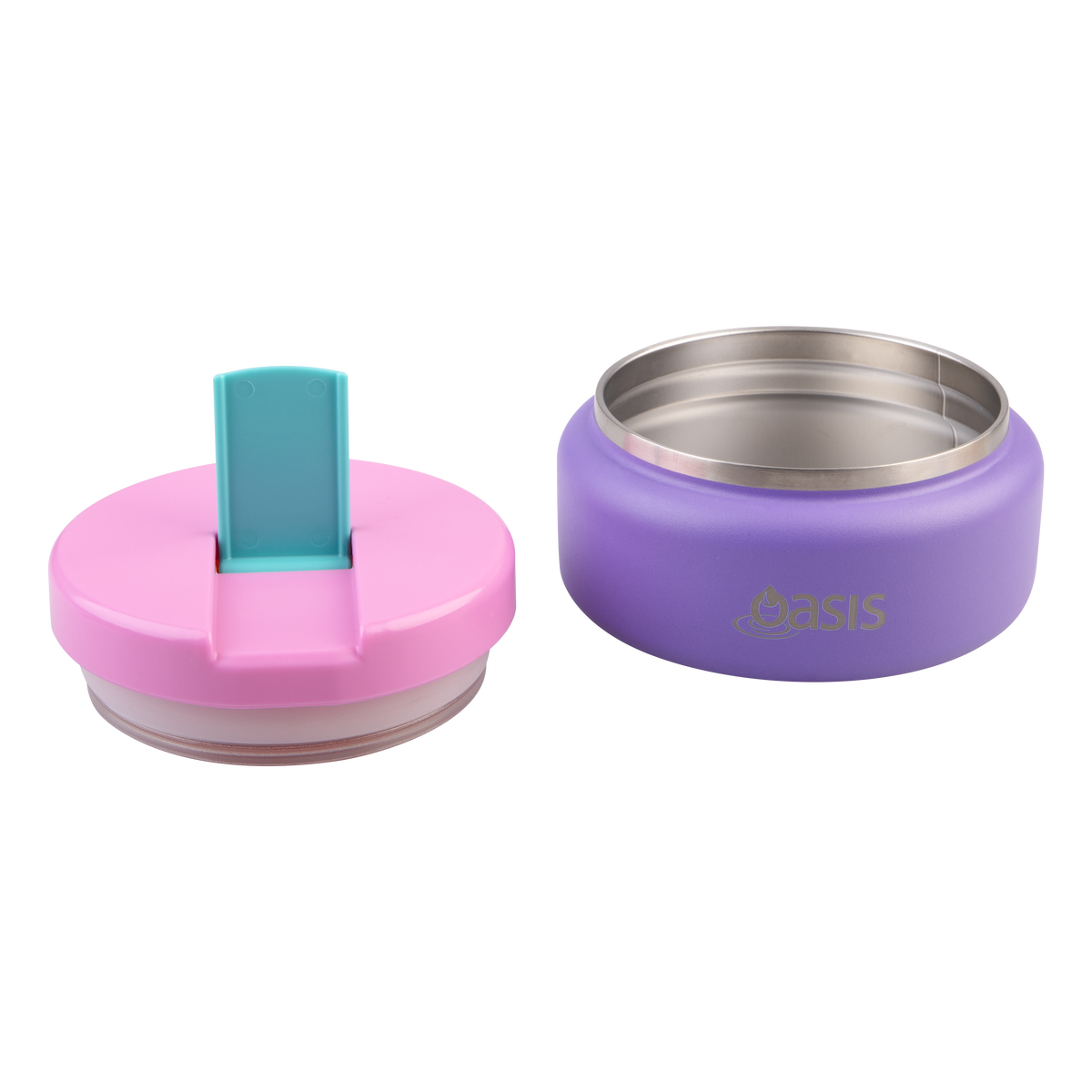 OASIS STAINLESS STEEL DOUBLE WALL INSULATED FOOD FLASK W/ QUICK RELEASE LID - Mini Food Jar -  MERMAID PURPLE