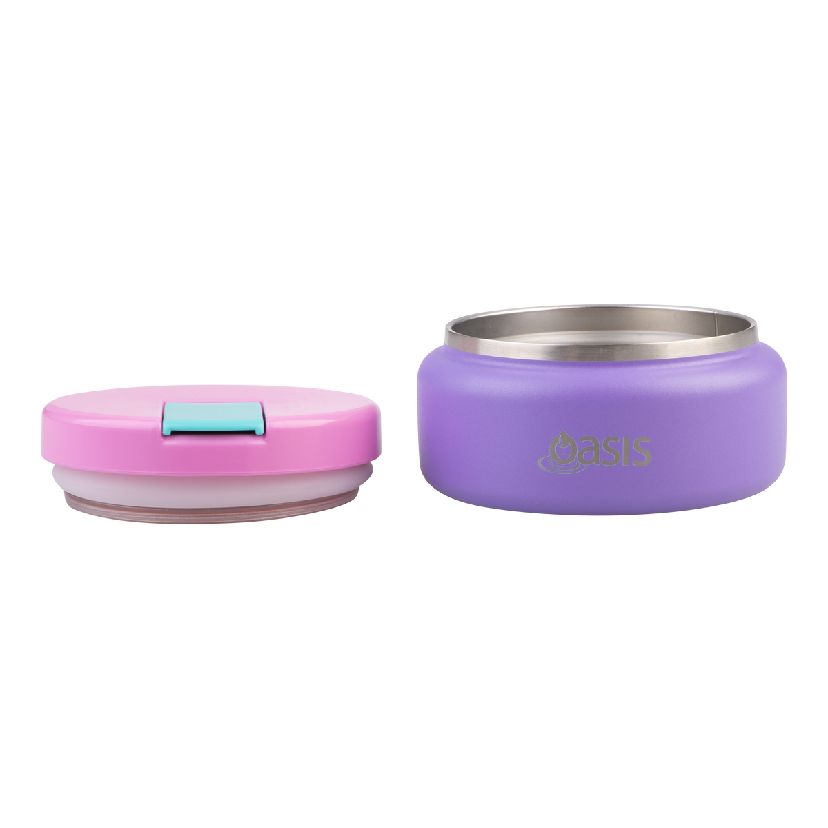 OASIS STAINLESS STEEL DOUBLE WALL INSULATED FOOD FLASK W/ QUICK RELEASE LID - Mini Food Jar -  MERMAID PURPLE