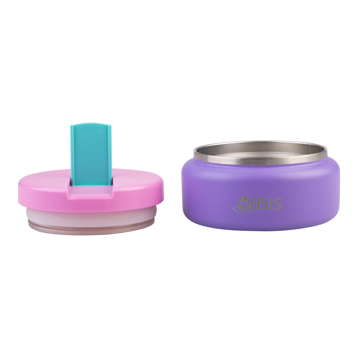 OASIS STAINLESS STEEL DOUBLE WALL INSULATED FOOD FLASK W/ QUICK RELEASE LID - Mini Food Jar -  MERMAID PURPLE