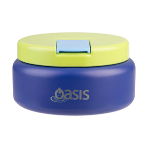 OASIS STAINLESS STEEL DOUBLE WALL INSULATED FOOD FLASK W/ QUICK RELEASE LID - Mini Food Jar -  PEACOCK BLUE