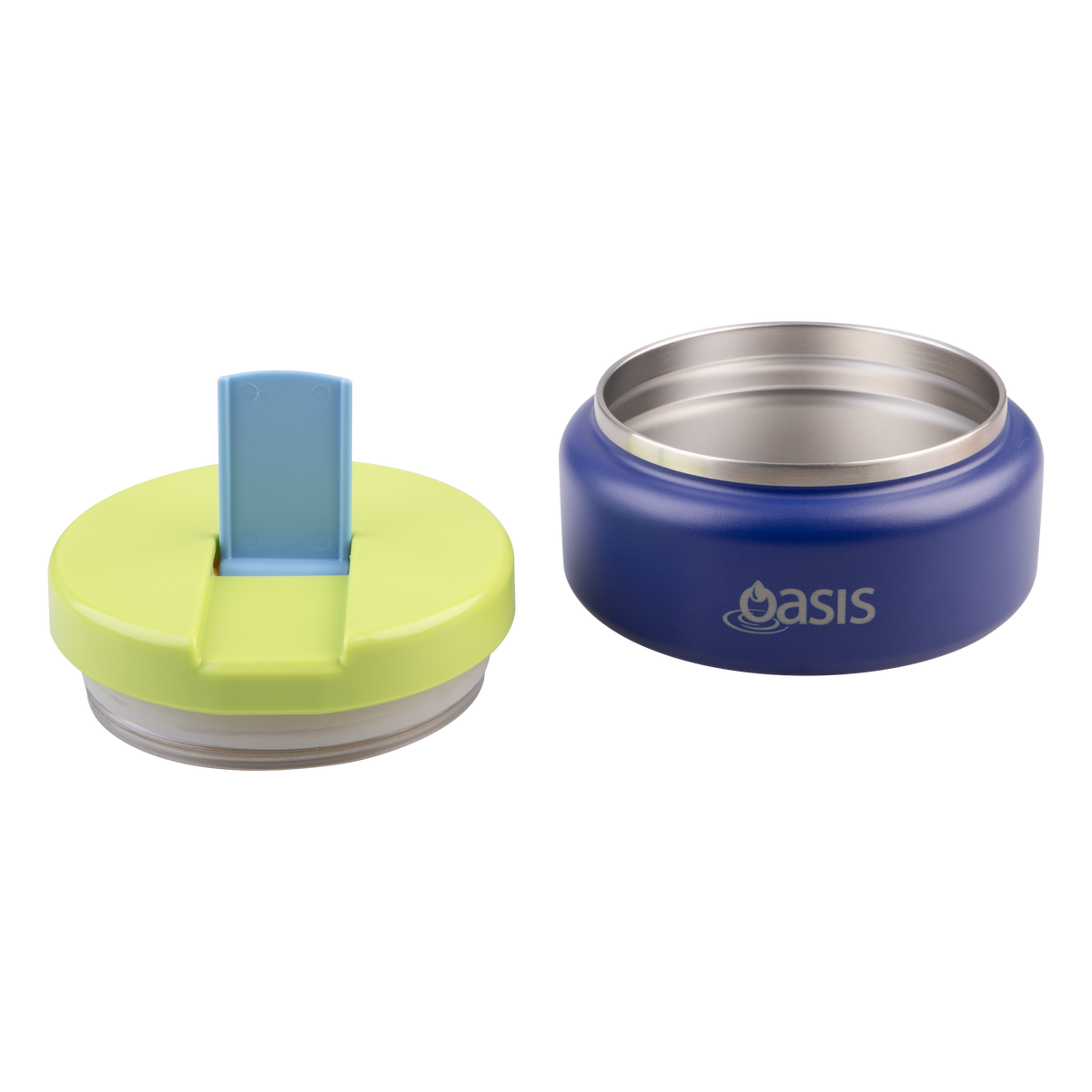 OASIS STAINLESS STEEL DOUBLE WALL INSULATED FOOD FLASK W/ QUICK RELEASE LID - Mini Food Jar -  PEACOCK BLUE