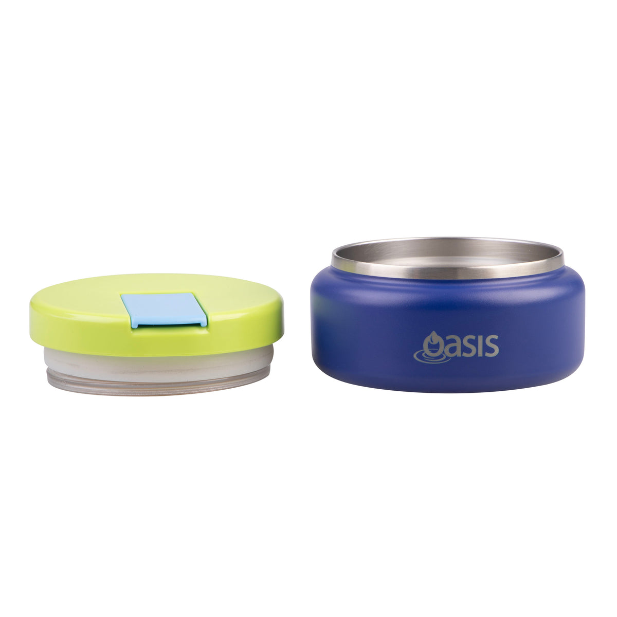 OASIS STAINLESS STEEL DOUBLE WALL INSULATED FOOD FLASK W/ QUICK RELEASE LID - Mini Food Jar -  PEACOCK BLUE