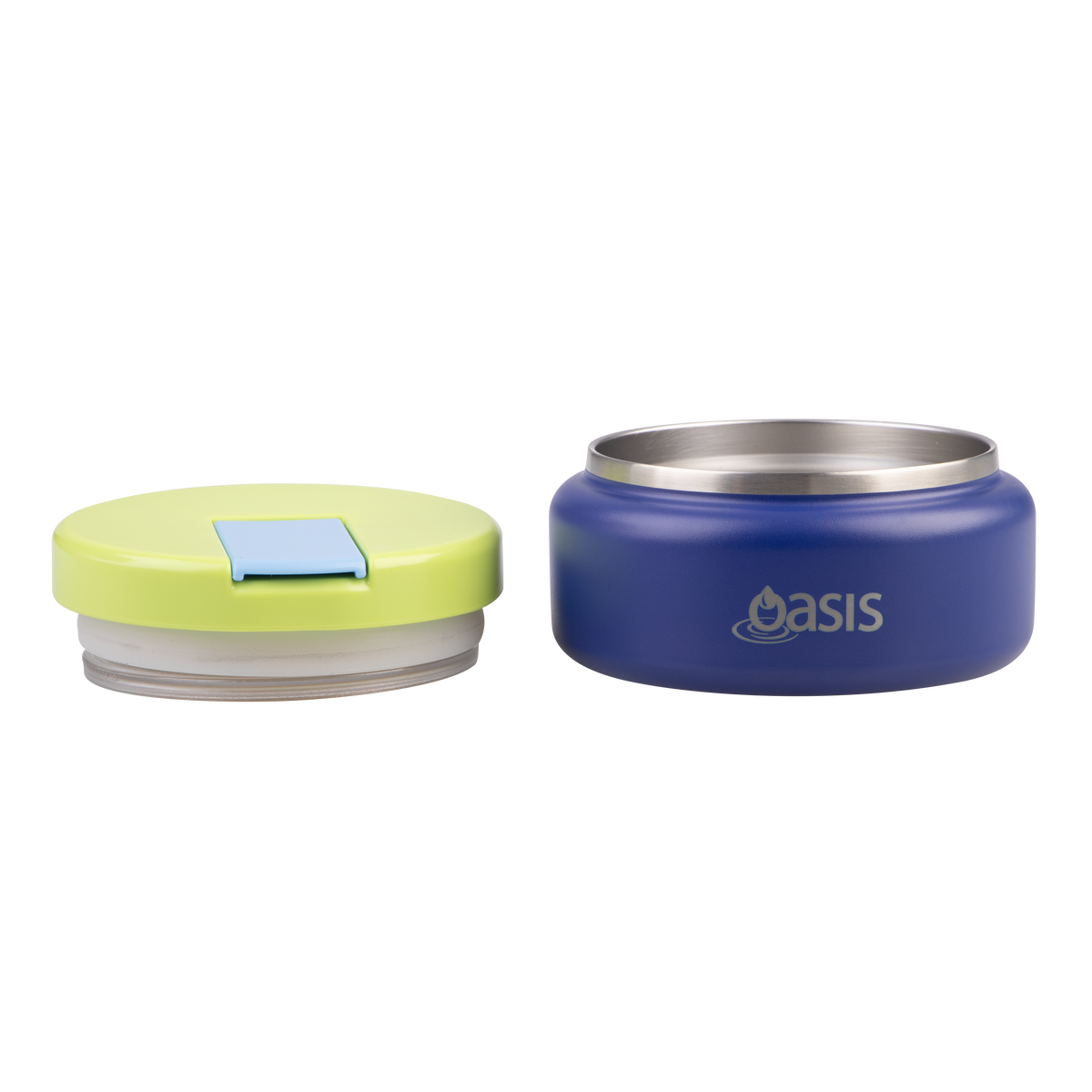 OASIS STAINLESS STEEL DOUBLE WALL INSULATED FOOD FLASK W/ QUICK RELEASE LID - Mini Food Jar -  PEACOCK BLUE